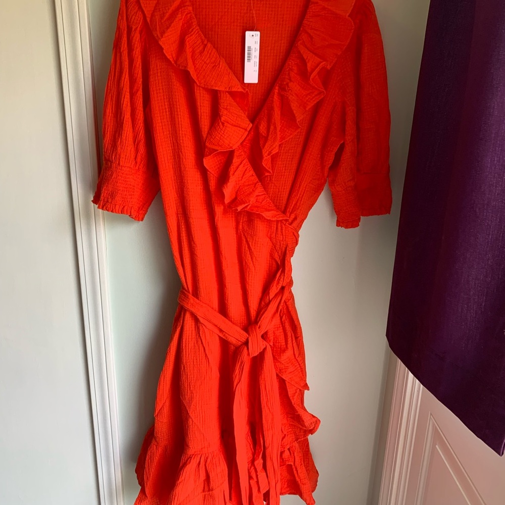 NWT J. Crew Burnt Orange wrap dress